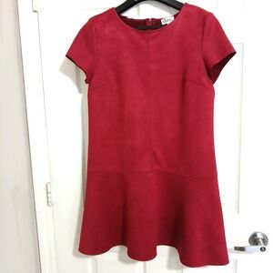 Glam Maroon Red One-Piece Soft 1/4 Zip Knee Length Dress Sml NWOT Cocktail Party